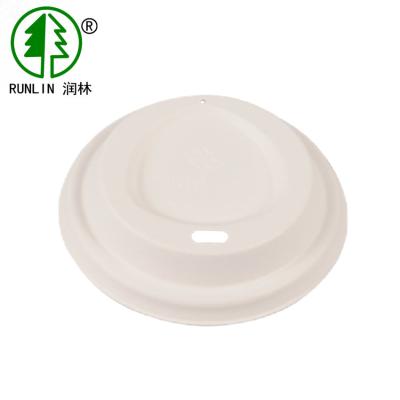 China 80mm Biodegradable Disposable Cup Covers Eco Friendly Cup Lids Pulp Molding for sale