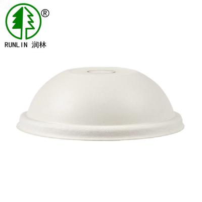 China Environmentally Friendly Beverage Bagasse Cup Lids Disposable Paper Cup Cover Eco Dome for sale