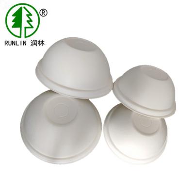 China Eco 80mm 90mm Bagasse Cup Lids Disposable Sugarcane Disposable Cup Covers for sale