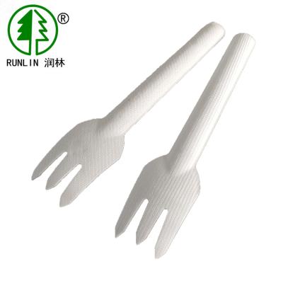 China Eco Friendly 6.75 Inch Bagasse Cutlery Sugarcane Compostable Forks Disposable for sale
