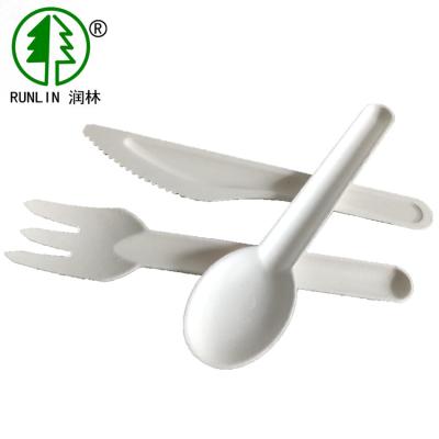 Chine De bagasse 158MM couteaux biodégradables compostable de rebut zéro de cuillères et de fourchettes des couverts à vendre