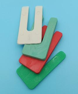 China 75mm X 5mm Plastic Packers U Shaped Plastic Building Packers for sale