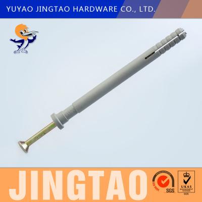 China Plastic Nylon Drywall Anchors With Screw Nail Hammer Fixing 80MM Length for sale