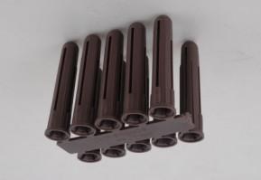China HDPE Plastic Brown Screw Plugs Drill Dia. 7mm wall plug Anchor for sale