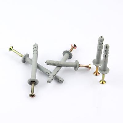 China Concrete Metal Screw In Wall Plugs Mushroom Head Type Grey Color for sale