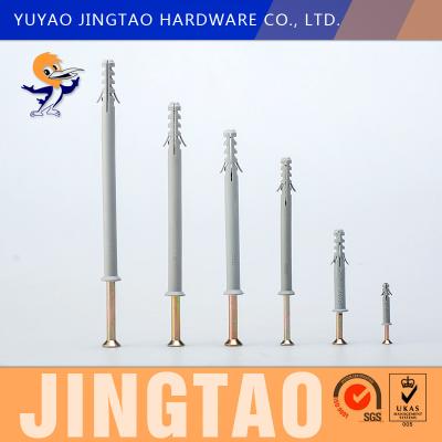 China Flat Head Nylon Frame Fixing Screw 30MM Length Hammer Drive Fastener for sale