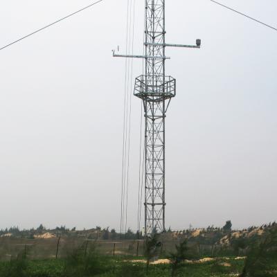 China Wire Supporting 4 Legged Tubular Iron Guyed Wire Tower for sale