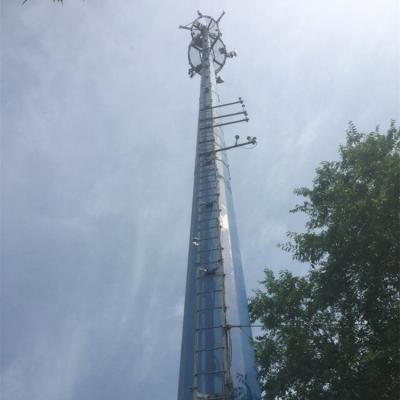 China Flange Connection MW Antenna Monopole Steel Tower 80m for sale