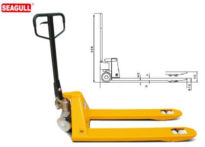 China Manual Pallet Truck Rated Load 2500 - 3500kg With 54mm Fork Thickness for sale