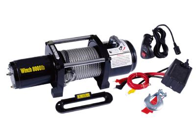 China Waterproof Electric ATV Winch 8000lb With Wheels Lubricated , Portable 12v Winch for sale