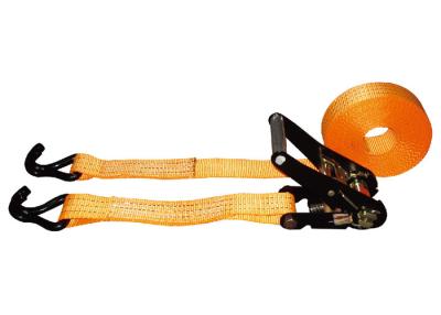 China 50mm Polyester Webbing Slings 5 Ton With Double J Type Hook / Lifting Slings Straps for sale