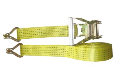 China Soft Polyester Flat Webbing Slings Safety Lifting Belt For Wharf GS CE Standard for sale