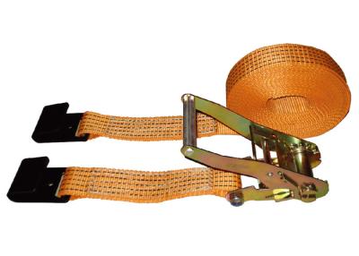 China 5000kg Polyester Webbing Slings With Flat Hook / Cargo Lashing Strap for sale