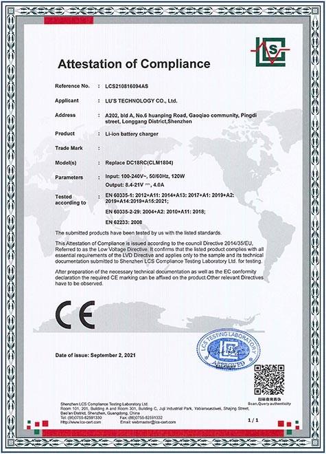 CE certificate - Lu’s Technology Co., Limited