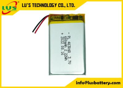 China LP403048 3.7v 600mah Rechargeable Lithium Battery Flexible Li Polymer for sale