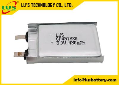 中国 Ultra thick 480mAh Battery for Massager Primary Lithium Batteries 3V Soft Battery 480mAh CP451830 for E-call system 販売のため