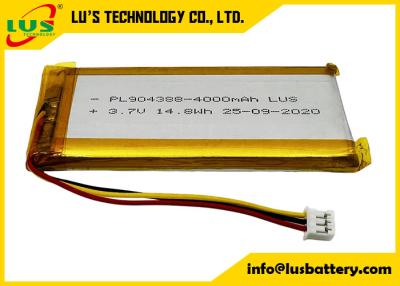China 3.7 Volt 4000mAh Bateria recarregável LP904388 Bateria de iões de lítio 4000mAh 3.7V Bateria recarregável de iões de lítio polímero à venda