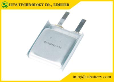 中国 CP502425はリチウム電池3.0v 550mahの薄膜電池CP502425電池を薄くします 販売のため