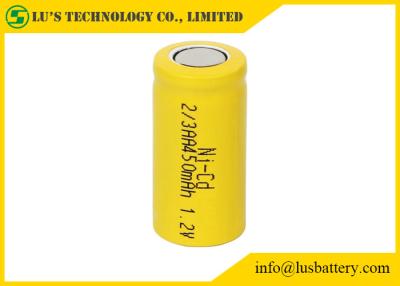 China Gama de temperaturas ancha níquel- de las baterías recargables de NI-CD 2/3AA450mah 1.2V en venta