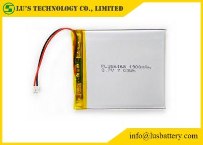 China LP356168 3.7 Volt Lipo Battery 3.7 V 1900mah Battery rechargeable lipo battery PL356368 With Wires / Connector for sale