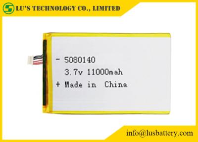 China LP5080140 Rechargeable Lithium Polymer Battery pack 3.7v 11000mah lithium ion battery Customized Terminals for sale