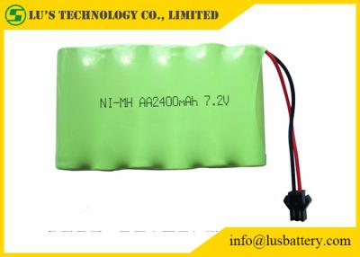 China 2400mah 7.2V 1.2 V Rechargeable Battery , AA NIMH Battery Pack Long Service Life for sale