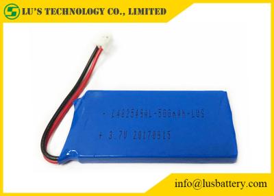 China Blue PVC 3.7 V 500mah Lipo Battery  LP482549 3.7 Volt Lithium Polymer Battery 500mah 3.7v battery for sale