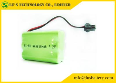 中国 緑ポリ塩化ビニールが付いている7.2V 650mah AAAのニッケルの金属の水素化合物の充電電池 販売のため