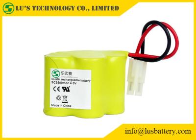China 4.8v NIMH 1.2 V Rechargeable Battery Pack 2500mah Rechargeable With Wires / Connector for sale