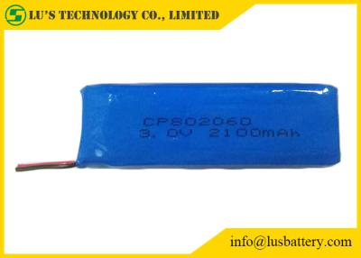 中国 3.0v 2100mahの薄いリチウム電池CP802060プリズム平らなLimno2電池 販売のため