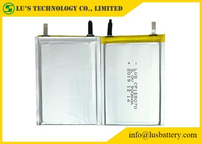 中国 3.0V 900mAh李MnO2 Non-Rechargeable電池Cp155070の薄い細胞のパック3v薄い電池CP155070 販売のため