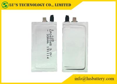 China 3V 30mAh Primary Lithium Battery CP042345 Super Thin Batteries For Credit Card for sale