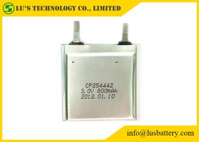中国 温度計のための3.0V 800mAhの薄膜のリチウム電池CP254442 LiMnO2電池 販売のため