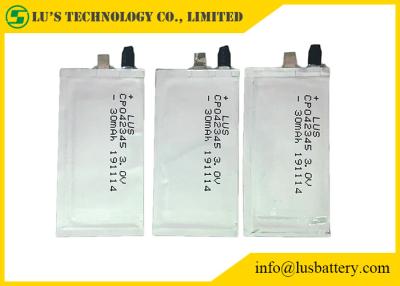 Chine Batterie au lithium de Smart Card 3.0V 30mAh Limno2 CP042345 à vendre