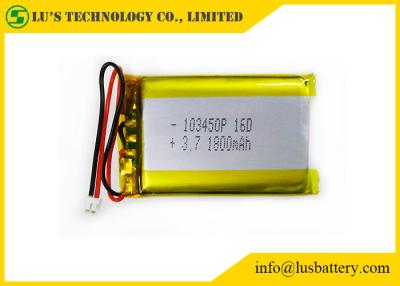 China 10.0mm Thickness LP103450 Lithium Ion Polymer Battery 3.7V 1800mah for sale