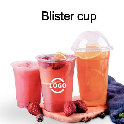 China Top Diameter Blister Bubble Cup Lids Disposable Plastic Cup For Fruit Drinking en venta
