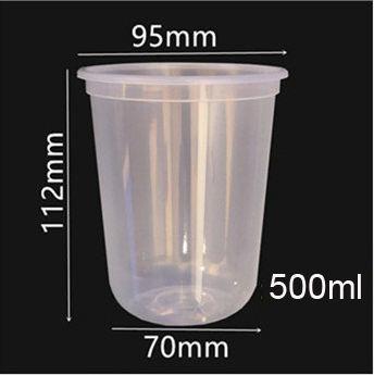 China Clear Takeaway Disposable Plastic Cups Thickened U-Shaped 95 Calibre 500ml With Lids Te koop