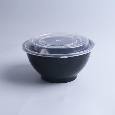China Custom Printed Take Out Round Plastic Salad Bowl Disposable 750Ml 950 Ml for sale