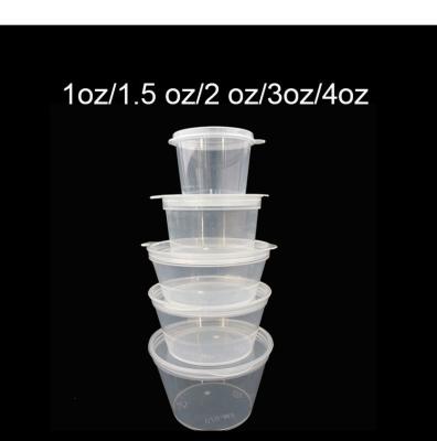 中国 1.5Oz PP Plastic Flavoring Container Takeaway Disposable Conjoined Sauce Cup With Lid 販売のため