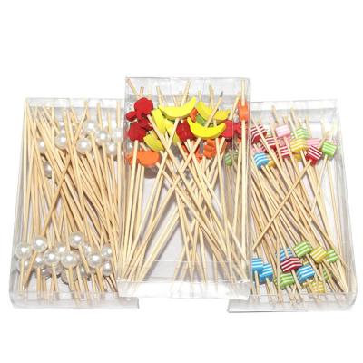China Bbq Accessories Long Bamboo Skewers Stick Bamboo Appetizer Toothpicks Of Sticks for sale