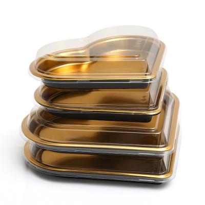 China Caja de sushi desechable Caja de embalaje de plástico dorada Caja de embalaje de tapa alta Caja de embalaje para llevar Caja de sushi fabricantes en venta