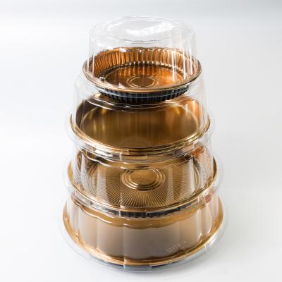 中国 Custom logo Disposable Plastic cake box display take out food containers 100sets pack food tray packaging 販売のため