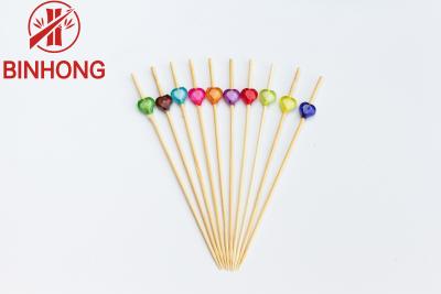 China Disposable Colorful Flower 12CM Beaded Toothpicks for sale