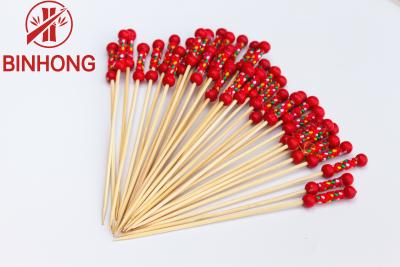 China Party Decoration 8cm Bamboo Food Sticks For Appetizers Drinks for sale