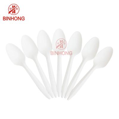China Degradable Cornstarch 14.8cm Wooden Spoon Cutlery for sale