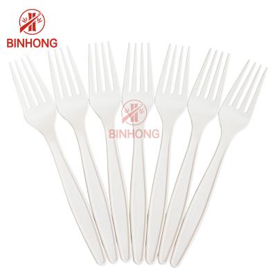 China Environmentally Degradable 16cm Disposable Wooden Fork for sale