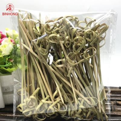 China Disposable Customized Logo 2.5mm Bamboo Knot Skewers for sale