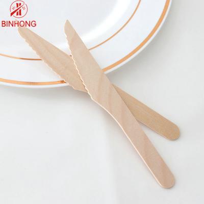 China Solid Birch No Plastics ISO9001 Disposable Wooden Cutlery for sale