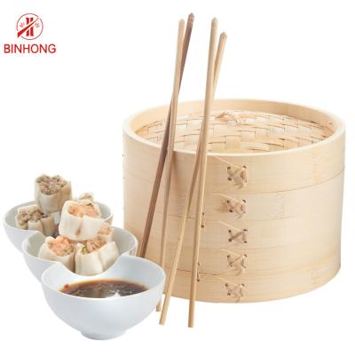 China Cozinha que cozinha a cesta de bambu lisa de 28cm Dim Sum à venda
