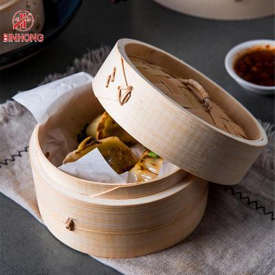 China Mini Bamboo Dim Sum Food Steamer Basket 10cm 30cm with custom logo for sale